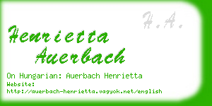 henrietta auerbach business card